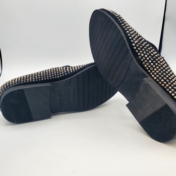 Steve Madden Men Formal Caviar  Loafers Black Lether Silver Beads Size 7 - Picture 5 of 7